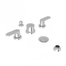 Rohl LV595L-APC - Kit Rohl Meda Bath Deck Mounted Five Hole Bidet Faucet With Lever Handles In Polished Chrome