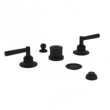 Rohl MB2047LMMB - Kit Rohl Michael Berman Graceline Deck Mounted Five Hole Bidet Faucet With Metal Levers In Matte B