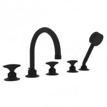 Rohl MB2050DMMB - Rohl Michael Berman Graceline Five Hole Deck Mounted Tub Filler Set With Handshower Sidespray And