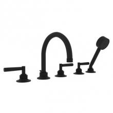 Rohl MB2050LMMB - Rohl Michael Berman Graceline Five Hole Deck Mounted Tub Filler Set With Handshower Sidespray And