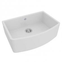Rohl RC3021WH - Waterside™ 30'' Single Bowl Farmhouse Bowed Apron Front Fireclay Kitchen Sink