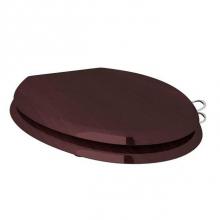 Rohl RS2870KIT1-APC - Elongated High Gloss Mahogany Easy Close Toilet Seat With Installed Sanitary Handles