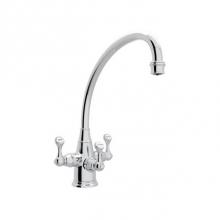 Rohl U.1420LS-APC-2 - Perrin & Rowe® Georgian Era Filtration 3-Lever Kitchen Faucet with Lever Handles in Polis