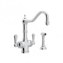 Rohl U.1570LS-APC-2 - Edwardian™ Two Handle Filter Kitchen Faucet With Side Spray