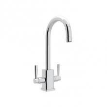 Rohl U.4209LS-APC-2 - Perrin & Rowe® Holborn 2-Handle Bar/Food Prep Faucet With Square Body And ?C? Spout with