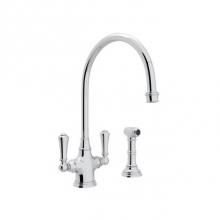 Rohl U.4710APC-2 - Georgian Era™ Two Handle Kitchen Faucet With Side Spray