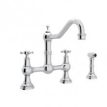 Rohl U.4755X-APC-2 - Edwardian™ Bridge Kitchen Faucet With Side Spray