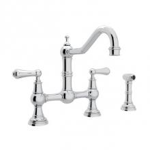 Rohl U.4756L-APC-2 - Edwardian™ Bridge Kitchen Faucet With Side Spray