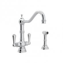 Rohl U.4766APC-2 - Edwardian™ Two Handle Kitchen Faucet With Side Spray