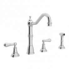 Rohl U.4776L-APC-2 - Edwardian™ Two Handle Kitchen Faucet With Side Spray