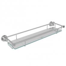 Rohl U.6453APC - Perrin & Rowe® Holborn Wall Mount Glass Vanity Shelf in Polished Chrome