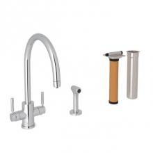 Rohl U.KIT12931LS-APC-2 - Holborn™ Two Handle Filter Kitchen Faucet Kit With Side Spray
