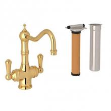 Rohl U.KIT1469LS-EG-2 - Perrin & Rowe® Edwardian Filtration Kit 2-Lever Bar/Food Prep Faucet with Lever Handles i