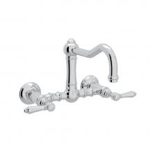 Rohl A1456LMAPC-2 - Acqui® Wall Mount Bridge Kitchen Faucet With Column Spout