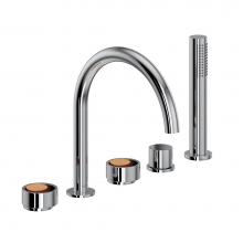 Rohl EC06D5IWPCG - Eclissi™ 5-Hole Deck Mount Tub Filler With C-Spout