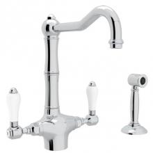 Rohl A1679LPWSAPC-2 - Acqui® Two Handle Kitchen Faucet With Side Spray