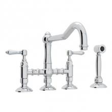 Rohl A1458LMWSAPC-2 - Acqui® Bridge Kitchen Faucet With Side Spray