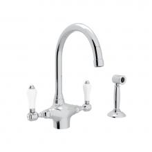 Rohl A1676LPWSAPC-2 - San Julio® Two Handle Kitchen Faucet With Side Spray