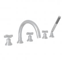 Rohl A2214XMAPC - Lombardia® 5-Hole Deck Mount Tub Filler With C-Spout