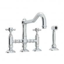 Rohl A1458XMWSAPC-2 - Acqui® Bridge Kitchen Faucet With Side Spray