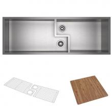 Rohl RUWKIT49161SB - Culinario™ 50'' Stainless Steel Chef/Workstation Sink With Accessories