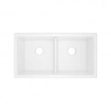 Rohl MSUM3318LDWH - Shaker™ 33'' Double Bowl Undermount Fireclay Kitchen Sink