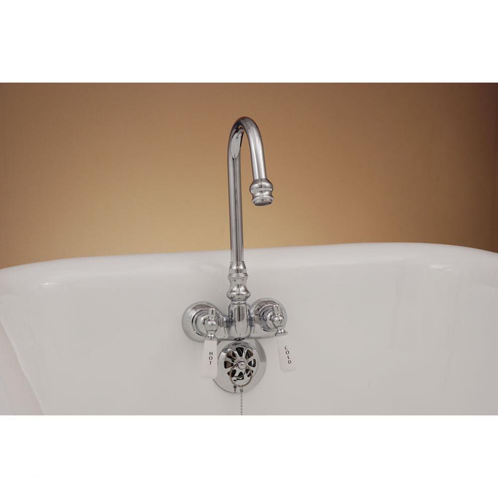 Chrome Leg Tub Faucet W/Gooseneck