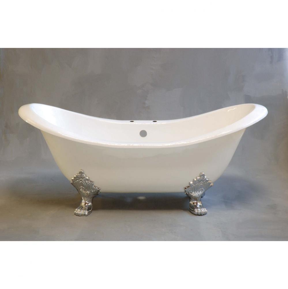 P0767 The Crescent 6apos;apos; Cast Iron Double Ended Slipper Tub On Legs