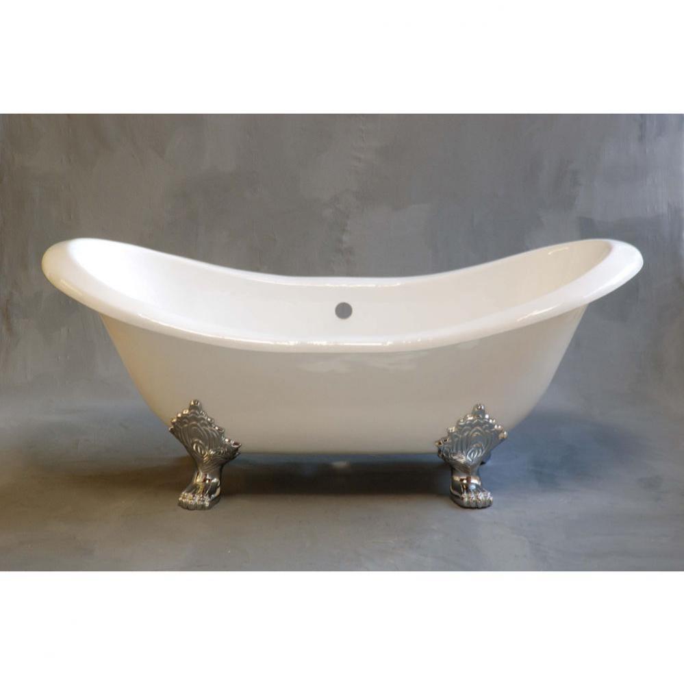 P0770 The Crescent 6apos;apos; Cast Iron Double Ended Slipper Tub On Legs