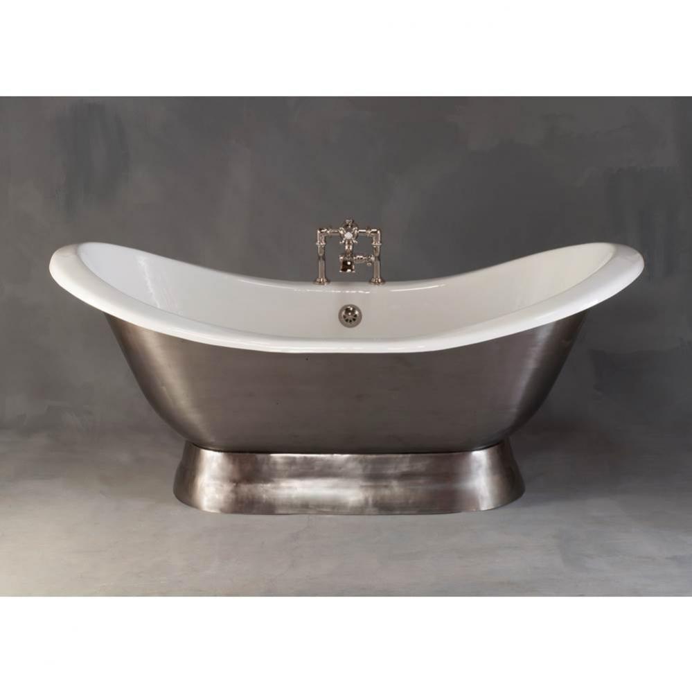 The Luna Burnished & Lacquered Exterior 6'' Cast Iron Double Ended Slipper Tub On