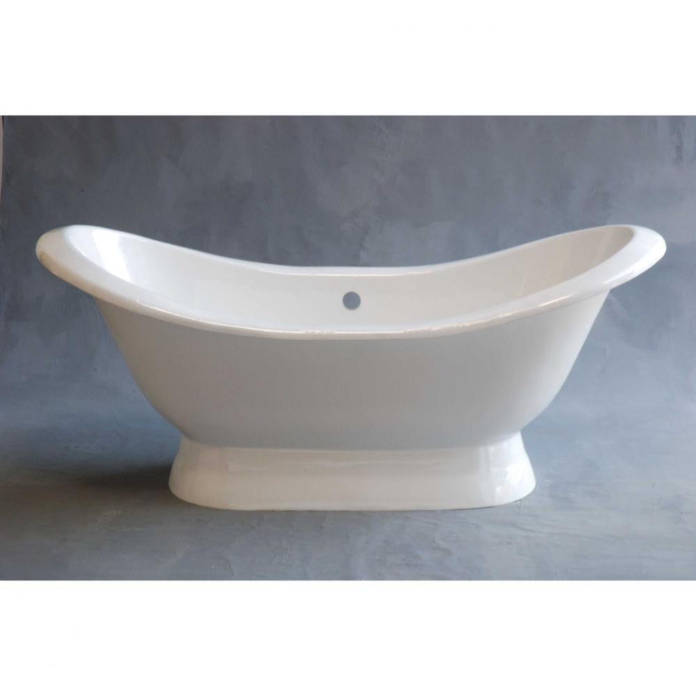 P0884 The Luna 6apos;apos; Cast Iron Double Ended Slipper Tub On Pedestal