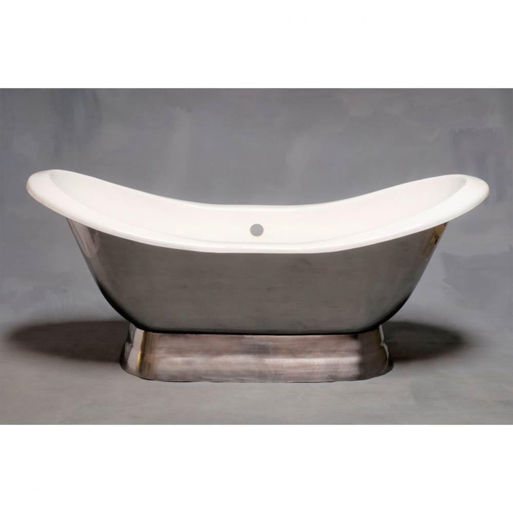 The Luna Burnished & Lacquered Exterior 6'' Cast Iron Double Ended Slipper Tub On