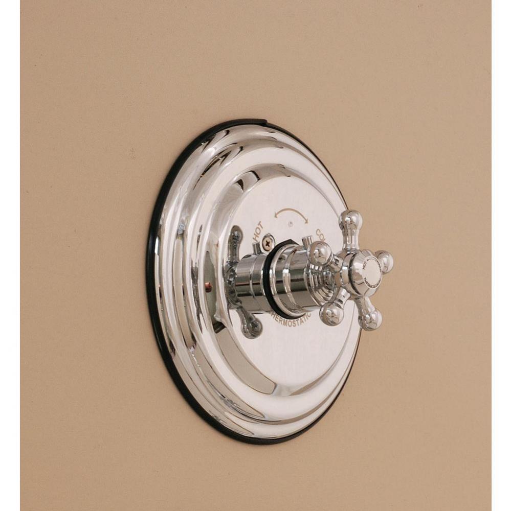 Chrome Thermostatic Control Valve With Round Plate And 5 Spoke