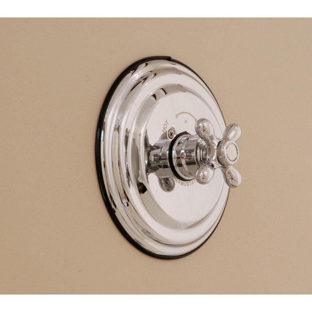 Chrome Thermostatic Control Valve With Round Plate And 4 Spoke
