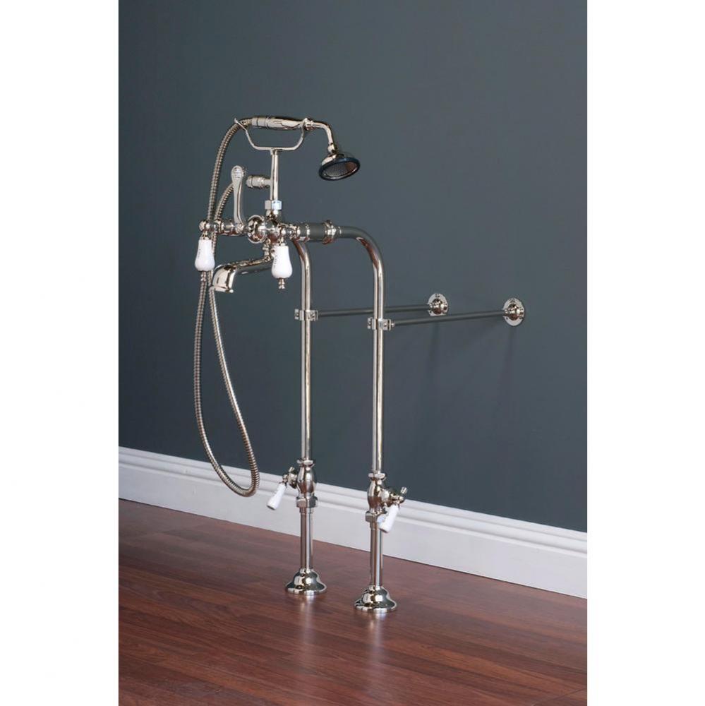 Chrome Faucet & Over The Rim Supply Set Kit.  Includes British Telephone 7''