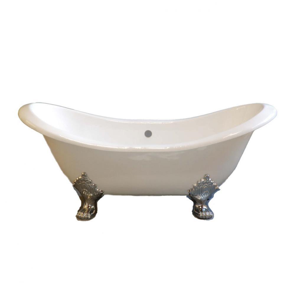 P0994 The Summit 6'' Acrylic Double Ended Slipper Tub On Legs Without Faucet
