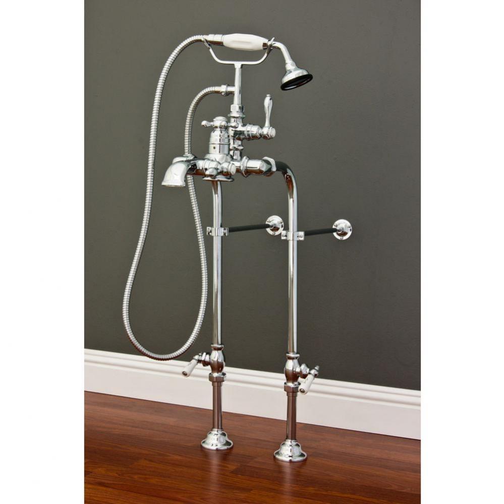 Chrome Faucet & Over The Rim Supply Set Kit.  Includes Thermostatic 7'' Center
