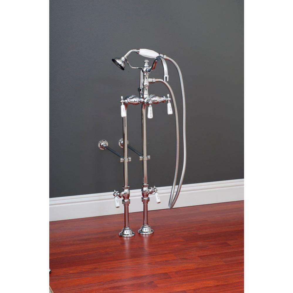 Chrome Faucet & Over The Rim Supply Set Kit.  Includes 3 3/8'' Ctr Faucet