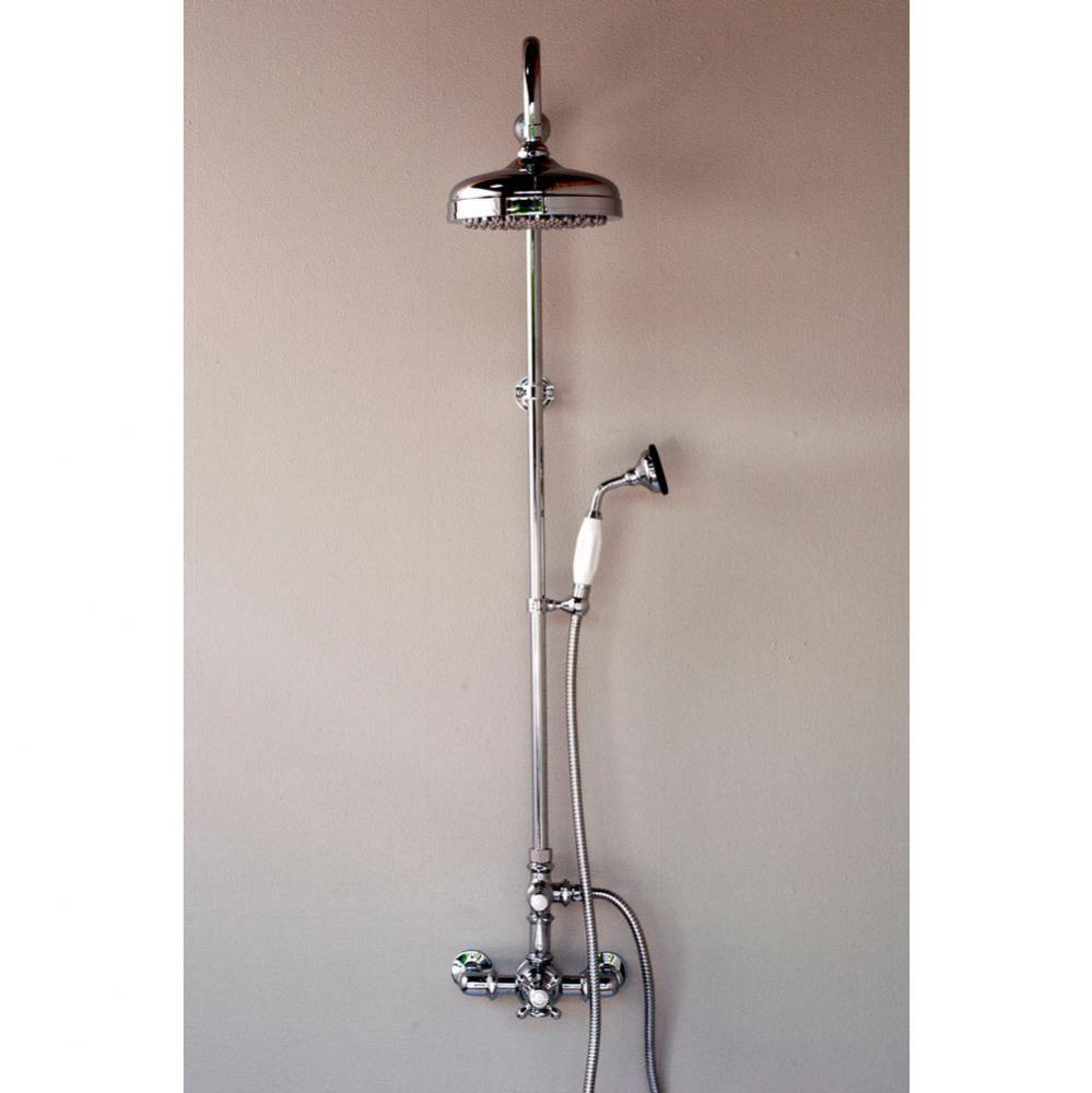 Chrome Water Saving  Exposed Thermostatic 7'' Center Shower Unit With Multi