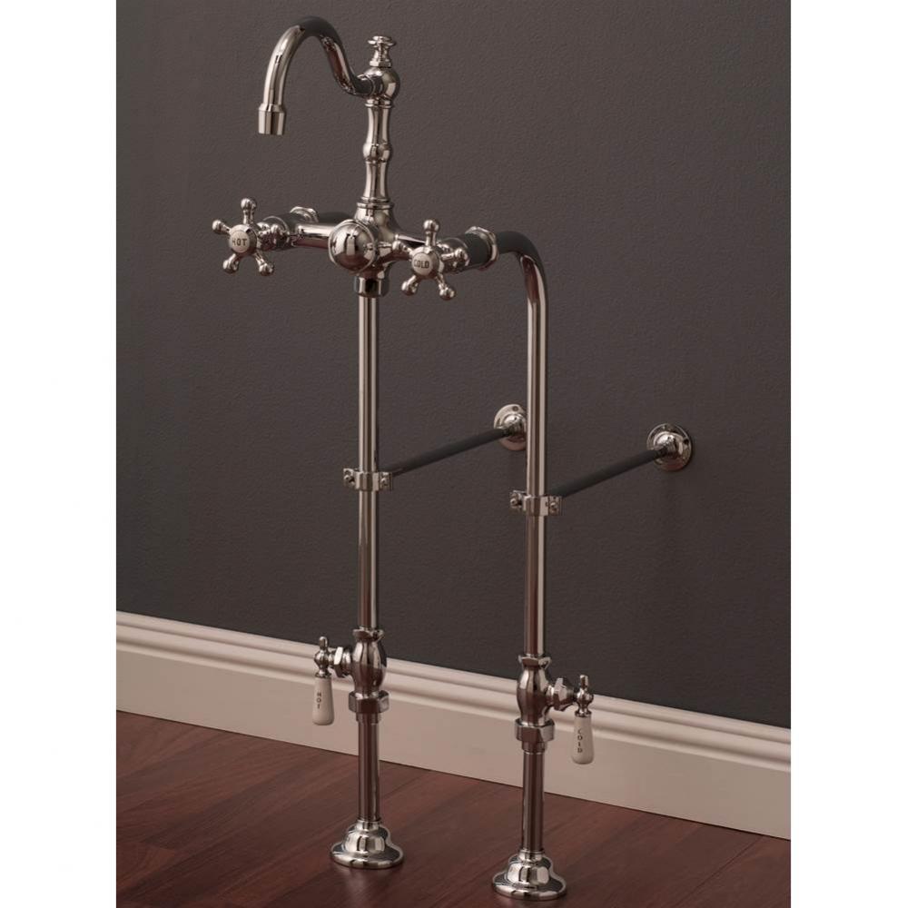 Chrome Faucet And Over The Rim Supply Set