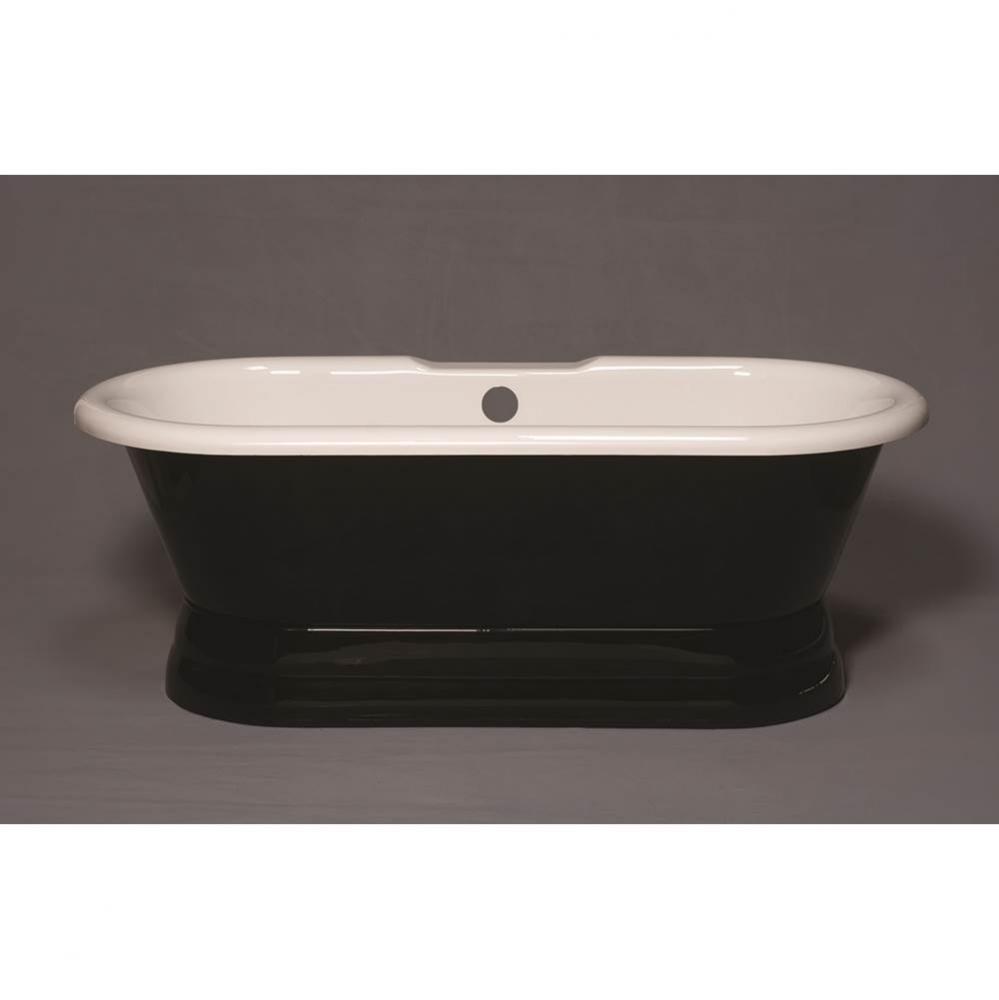 The Champlain Black & White 5 1/2'' Acrylic Dual Tub On Pedestal Without Faucet