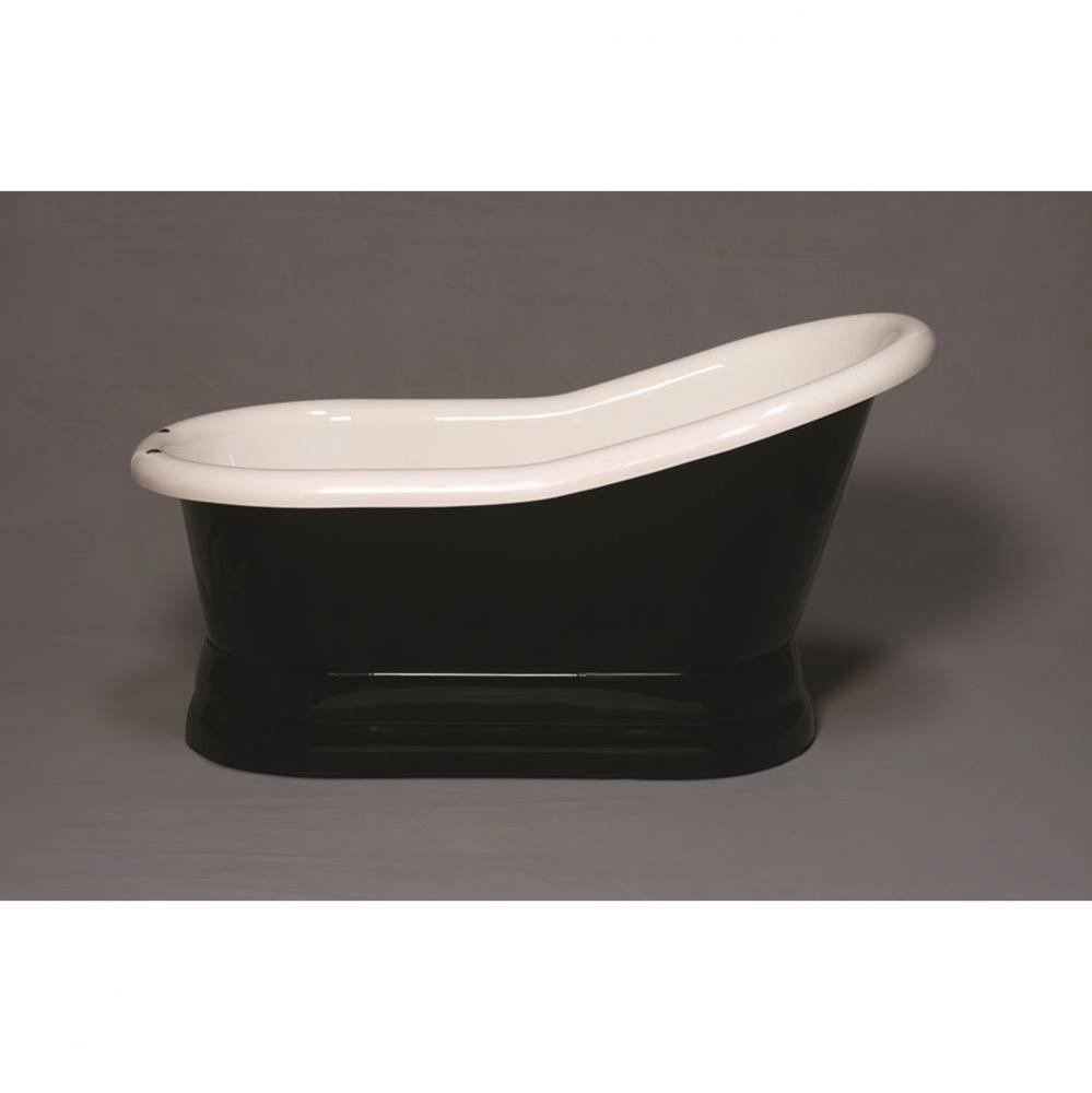 The Madrone Black & White 5'' Acrylic Slipper Pedestal Tub  With 7''