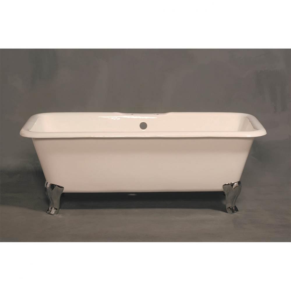 The Lewis 5 1/2'' Cast Iron Rectangular Tub On Deco Style Legs With 7''