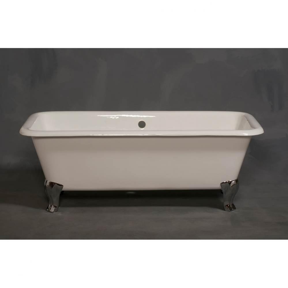 The Lewis 5 1/2'' Cast Iron Rectangular Tub On Deco Style Legs With No Faucet