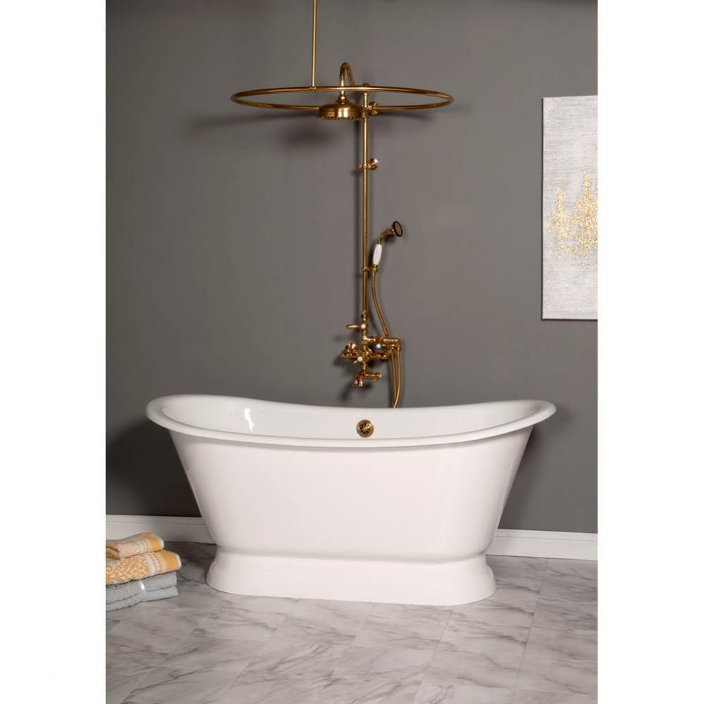 The Constance 5 1/2'' Cast Iron European Style Double Ended Slipper Tub On Pedestal