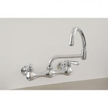 Sign Of The Crab P0830C - Chrome Wall Mt Kitchen Faucet W/Swivel Pot Filler Spout &amp; Lever