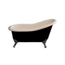 Sign Of The Crab P0964 - P0964 The Tuxedo 5'' Black & White Acrylic Slipper Tub On Legs With 7''
