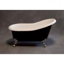 Sign Of The Crab P0965 - P0965 The Tuxedo 5'' Black & White Acrylic Slipper Tub On Legs Without Faucet