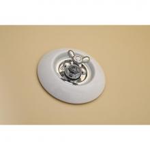 Sign Of The Crab P1040C - Chrome Thermostatic  Control Valve With Round Porcelain Plate And 4 Spoke