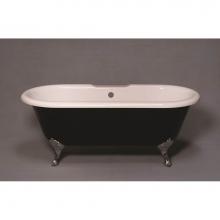Sign Of The Crab P1158Z - The Arcadia Black And White 5 1/2'' Acrylic Tub On Legs Without Faucet